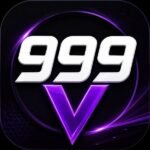 999V Game logo with white 999 and purple V on a dark gaming background